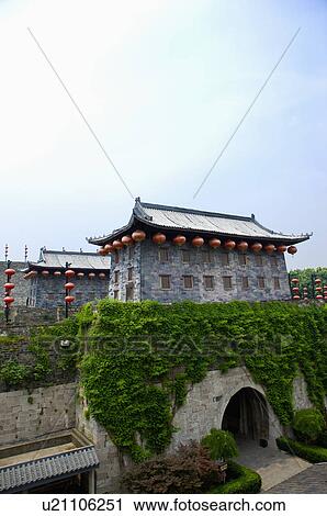 Asia, China, Jiangsu Province, Nanking, China Gate, Ancient Wall View Large Photo Image Stock Image - Asia, China, Jiangsu Province, Nanking, China Gate, Ancient Wall. Fotosearch