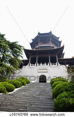 Stock Photo - Asia, China, Jiangsu Province, Nanking, Yuhuatai, Rain Flower Terrace. Fotosearch