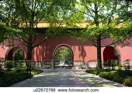 Stock Photo - Asia, China, Jiangsu Province, Nanking, Xiaoling Mausoleum of the Ming Dynasty. Fotosearch