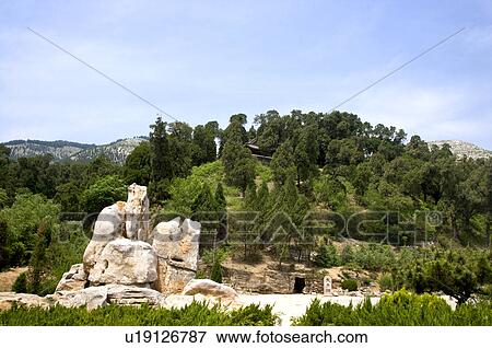 Stock Photo - Asia, China, Shandong, Qufu, Nishan, Confucius Birth Cave. Fotosearch