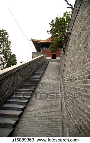 Stock Image - China, Shandong, Taian, Dai Temple, UNESCO, World Heritage, World Cultural Heritage. Fotosearch