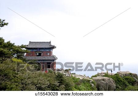 Stock Photo - China, Shandong, Taian, Mount Tai, UNESCO, World Heritage, World Cultural Heritage, World Natural Heritage. Fotosearch
