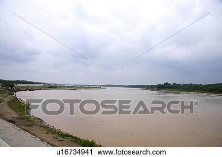 Stock Image - China, Shandong, Jinan County, Baili Huanghe Scenic Area. Fotosearch
