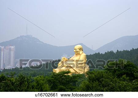 Stock Image - China, Shandong, Jinan County, Thousand Buddha Mountain Park. Fotosearch
