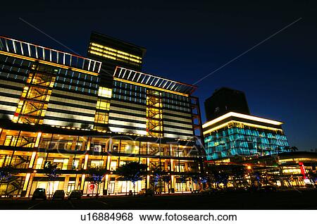 Building lit up in a city at night, Xinyi District, Taipei, Taiwan View Large Photo Image Stock Photo - Building lit up in a city at night, Xinyi District, Taipei, Taiwan. Fotosearch
