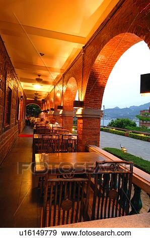 Stock Photo - Cafe in a theater, Red House Theater, Ximending, Taipei, Taiwan. Fotosearch
