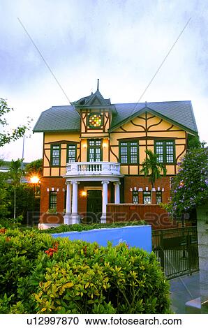 Stock Image - Facade of a museum, Taipei Story House, Taipei, Taiwan. Fotosearch