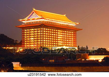 Hotel lit up at night, Grand Hotel, Taipei, Taiwan View Large Photo Image Stock Image - Hotel lit up at night, Grand Hotel, Taipei, Taiwan. Fotosearch
