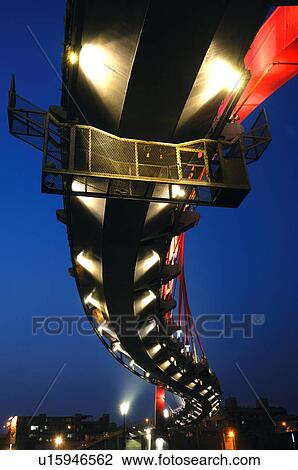 Stock Image - Low angle view of a bridge, Rainbow Bridge, Taipei, Taiwan. Fotosearch