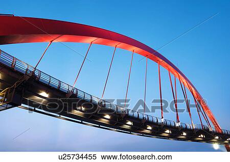 Stock Photography - Low angle view of a bridge, Rainbow Bridge, Taipei, Taiwan. Fotosearch