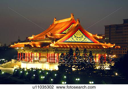 Opera house lit up at night, Chiang Kaishek Memorial Hall, Taipei, Taiwan View Large Photo Image Stock Image - Opera house lit up at night, Chiang Kaishek Memorial Hall, Taipei, Taiwan. Fotosearch