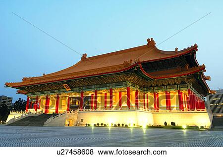 Opera house lit up at night, Chiang Kaishek Memorial Hall, Taipei, Taiwan View Large Photo Image Stock Photo - Opera house lit up at night, Chiang Kaishek Memorial Hall, Taipei, Taiwan. Fotosearch