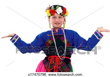 Portrait of a female Aboriginal dancer dancing, Taiwan View Large Photo Image Stock Photograph - Portrait of a female Aboriginal dancer dancing, Taiwan. Fotosearch