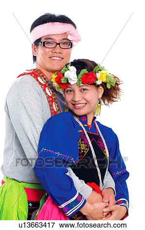 Stock Photo - Portrait of a Taiwanese couple smiling, Taiwan. Fotosearch
