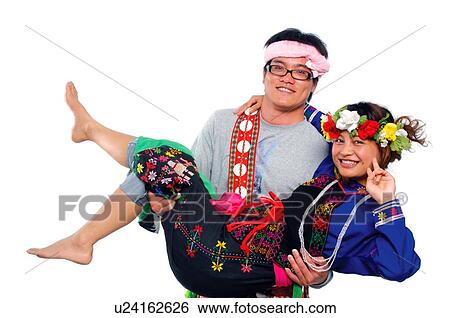 Portrait of a Taiwanese couple smiling, Taiwan View Large Photo Image Stock Photograph - Portrait of a Taiwanese couple smiling, Taiwan. Fotosearch