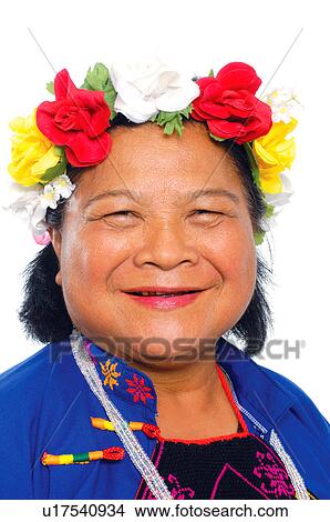 Picture - Portrait of a Taiwanese woman smiling, Taiwan. Fotosearch