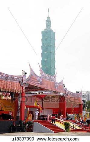 Facade of a memorial with a skyscraper in the background, Taipei 101, Taipei, Taiwan View Large Photo Image Stock Photo - Facade of a memorial with a skyscraper in the background, Taipei 101, Taipei, Taiwan. Fotosearch