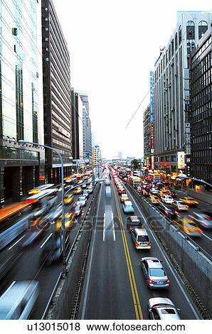 High angle view of traffic on the road View Large Photo Image Stock Photo - High angle view of traffic on the road. Fotosearch