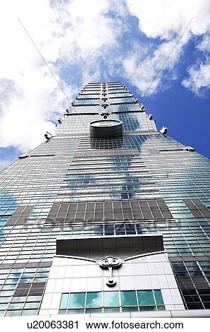 Stock Image - Low angle view of a building, Taipei 101, Taipei, Taiwan. Fotosearch