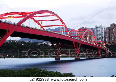 Bridge across a river, Guandu Bridge, Taipei, Taiwan View Large Photo Image Stock Photo - Bridge across a river, Guandu Bridge, Taipei, Taiwan. Fotosearch