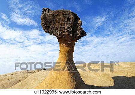Stock Photography - Honeycomb rock on the coast, Queen's Head Rock, Yehliu National Park, Taipei County, Taiwan. Fotosearch
