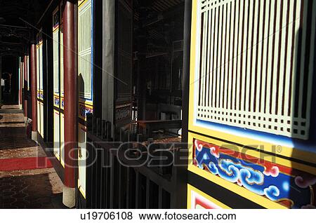 Stock Photo - Interiors of a temple, Taipei Confucius Temple, Taipei, Taiwan. Fotosearch