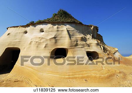 Stock Photography - Low angle view of rock formations, Yehliu National Park, Taipei County, Taiwan. Fotosearch