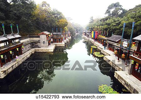 Buildings at the lakeside, Kunming Lake, Summer Palace, Beijing, China View Large Photo Image Stock Image - Buildings at the lakeside, Kunming Lake, Summer Palace, Beijing, China. Fotosearch
