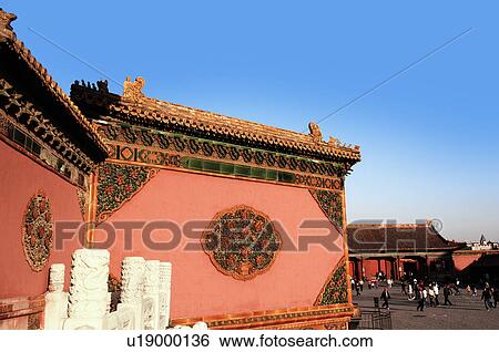 Stock Photograph - Designs on a wall, Beijing, China. Fotosearch
