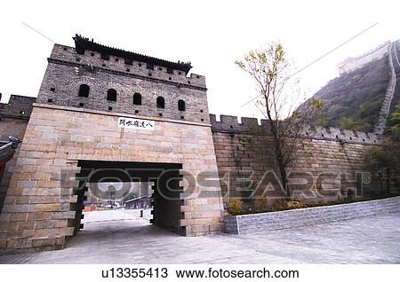 Gateway of a historic wall, Great Wall Of China, China View Large Photo Image Stock Image - Gateway of a historic wall, Great Wall Of China, China. Fotosearch