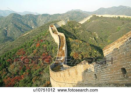 High angle view of a historic wall, Great Wall Of China, China View Large Photo Image Stock Image - High angle view of a historic wall, Great Wall Of China, China. Fotosearch
