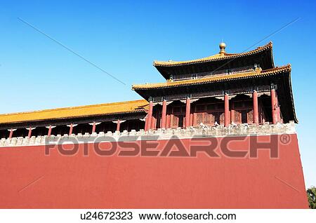 Low angle view of a gate, Forbidden City, Beijing, China View Large Photo Image Stock Image - Low angle view of a gate, Forbidden City, Beijing, China. Fotosearch