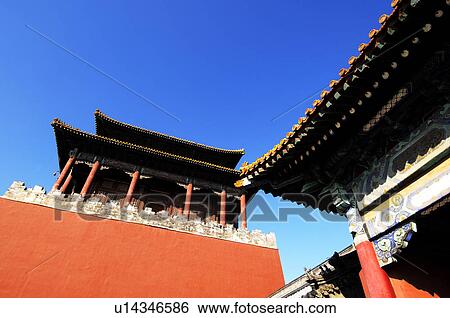 Low angle view of a gate, Forbidden City, Beijing, China View Large Photo Image Stock Photograph - Low angle view of a gate, Forbidden City, Beijing, China. Fotosearch