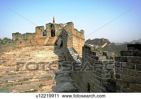 Low angle view of a historic wall, Great Wall Of China, China View Large Photo Image Stock Image - Low angle view of a historic wall, Great Wall Of China, China. Fotosearch