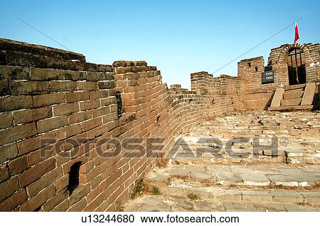 Low angle view of a historic wall, Great Wall Of China, China View Large Photo Image Stock Image - Low angle view of a historic wall, Great Wall Of China, China. Fotosearch