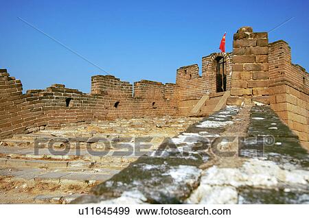 Stock Photo - Low angle view of a historic wall, Great Wall Of China, China. Fotosearch