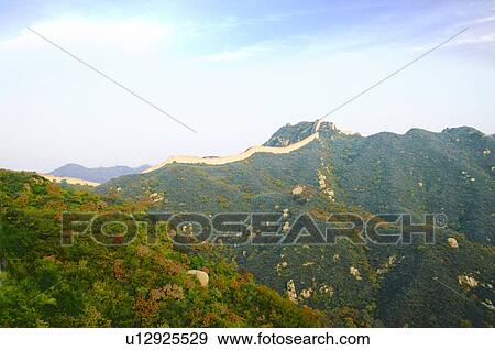Low angle view of a historic wall, Great Wall Of China, China View Large Photo Image Stock Photo - Low angle view of a historic wall, Great Wall Of China, China. Fotosearch