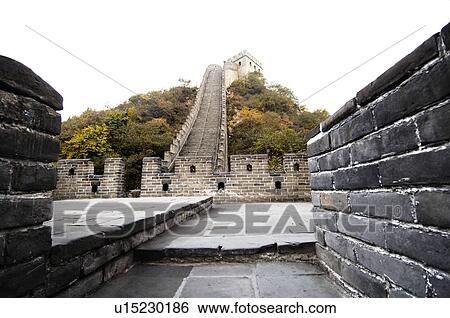 Low angle view of a historic wall, Great Wall Of China, China View Large Photo Image Stock Photograph - Low angle view of a historic wall, Great Wall Of China, China. Fotosearch