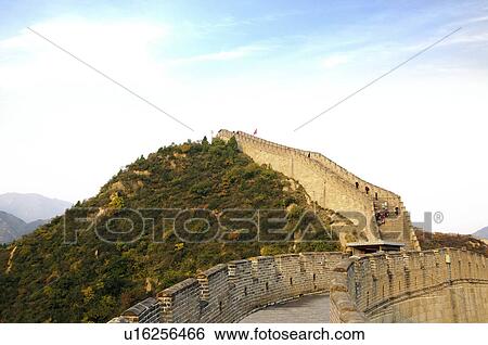 Low angle view of a historic wall, Great Wall Of China, China View Large Photo Image Stock Photograph - Low angle view of a historic wall, Great Wall Of China, China. Fotosearch