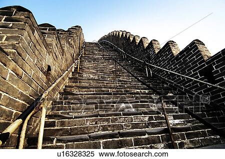 Stock Photography - Staircase of a historic wall, Great Wall Of China, China. Fotosearch