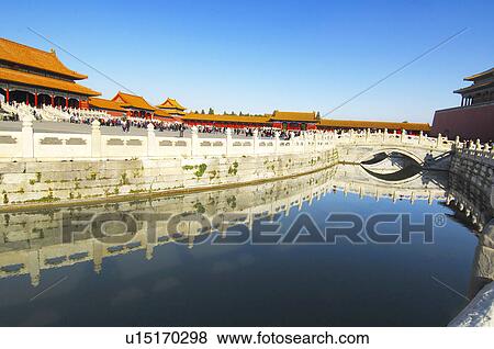 Stock Photo - Tourists in a palace, Imperial Palace, Forbidden City, Beijing, China. Fotosearch