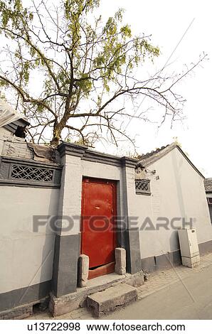 Stock Photo - Facade of a building, Beijing, China. Fotosearch