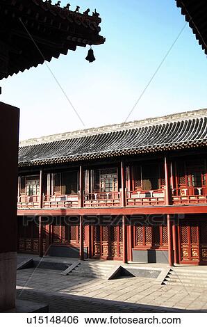 Facade of a temple, Lama Temple, Beijing, China View Large Photo Image Stock Photograph - Facade of a temple, Lama Temple, Beijing, China. Fotosearch