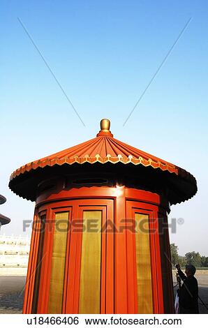 Stock Photograph - Tourist in a temple, Summer Palace, Beijing, China. Fotosearch