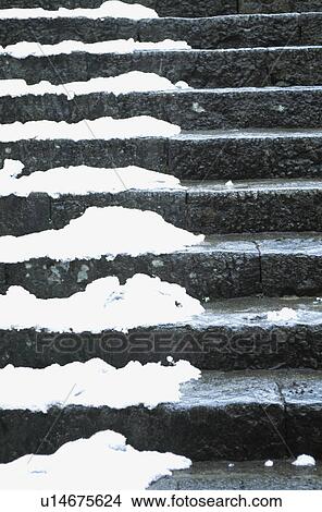 Steps and snow View Large Photo Image Picture - Steps and snow. Fotosearch