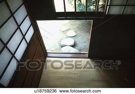 Stock Photograph - Wicket gate of tea-ceremony room. Fotosearch