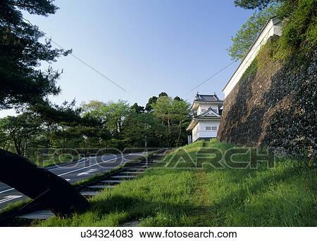 Stock Image - Aoba Castle, Sendai, Miyagi, Japan. Fotosearch