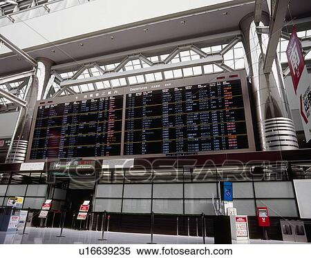 Stock Photography - Electric Bulletin Board, Narita, Chiba, Japan. Fotosearch