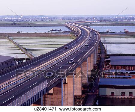 Stock Image - Higashi Kanto Expressway, Katori, Chiba, Japan. Fotosearch