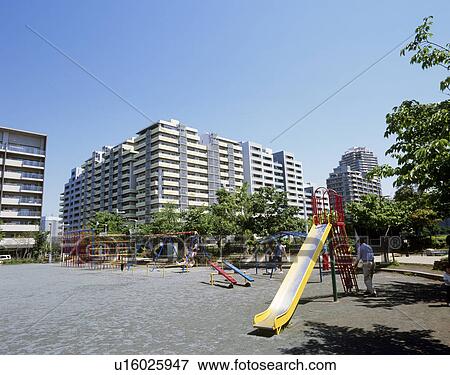 Makuhari Bay Town, Chiba, Japan View Large Photo Image Stock Photo - Makuhari Bay Town, Chiba, Japan. Fotosearch
